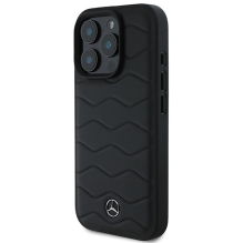 Mercedes MB Waves Leather iPhone 16 Pro Case - Black