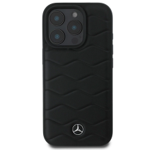 Mercedes MB Waves Leather iPhone 16 Pro Case - Black