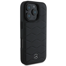 Mercedes MB Waves Leather iPhone 16 Pro Case - Black