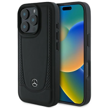 „Mercedes Leather Urban iPhone 16 Pro“ dėklas – juodas