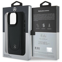 „Mercedes Leather Urban iPhone 16 Pro“ dėklas – juodas