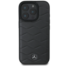 Mercedes MB Waves Leather iPhone 16 Pro Max Case - Gray