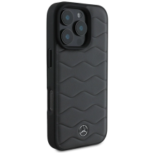 Mercedes MB Waves Leather iPhone 16 Pro Max Case - Gray