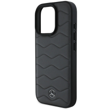 Mercedes MB Waves Leather iPhone 16 Pro Max Case - Gray