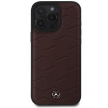 Mercedes MB Waves Leather Case for iPhone 16 Pro Max - Red