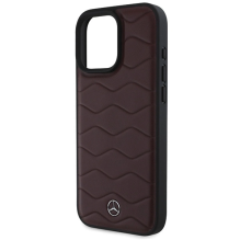 Mercedes MB Waves Leather Case for iPhone 16 Pro Max - Red