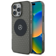 Mercedes MB dėklo žvaigždės raštas, skirtas iPhone 16 Pro – juodas