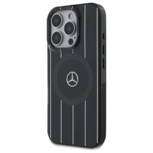 Mercedes MB Double Layer Crossed Lines MagSafe iPhone 16 Pro Case - Black