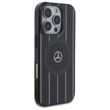 Mercedes MB Double Layer Crossed Lines MagSafe iPhone 16 Pro Case - Black