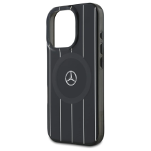 Mercedes MB Double Layer Crossed Lines MagSafe iPhone 16 Pro Case - Black