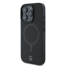 Mercedes Smooth Leather MagSafe iPhone 16 Pro Case - Black