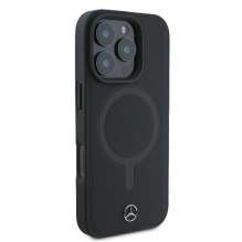 Mercedes Smooth Leather MagSafe iPhone 16 Pro Case - Black