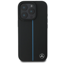 Mercedes MB Blue Line Leather MagSafe iPhone 16 Pro Case - Black