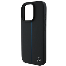 Mercedes MB Blue Line Leather MagSafe iPhone 16 Pro Case - Black