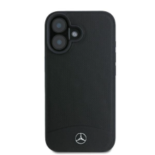 Mercedes Textured And Plain Leather MagSafe case for iPhone 16 - black