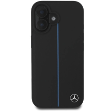 Mercedes MB Blue Line Leather MagSafe iPhone 16 Case - Black