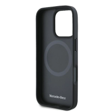 Mercedes Smooth Leather MagSafe iPhone 16 Pro Max Case - Black