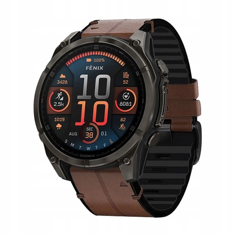 Tech-Protect Silicone PU Strap for Garmin Fenix 5X / 5X Plus / 6X / 6X Pro / 7X / 8 (51 mm) - Brown