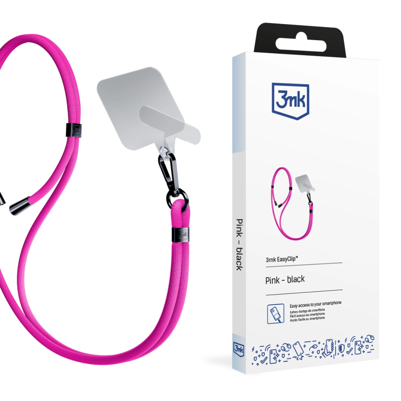 Smartphone Lanyard 3mk EasyClip – rožinė