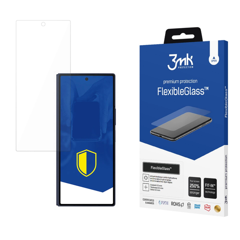 Grūdintas stiklas 3mk FlexibleGlass, skirtas Samsung Galaxy Z Fold 6 (priekis)