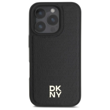 DKNY pakartotinio rašto krūvos logotipas „MagSafe iPhone 16 Pro Max“ dėklas – juodas