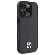 DKNY pakartotinio rašto krūvos logotipas „MagSafe iPhone 16 Pro Max“ dėklas – juodas