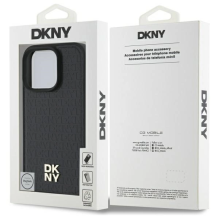 DKNY pakartotinio rašto krūvos logotipas „MagSafe iPhone 16 Pro Max“ dėklas – juodas