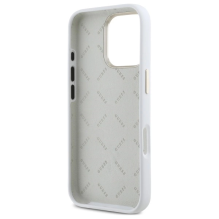 Guess Silicone Logo Strass 4G Case for iPhone 16 Pro - White