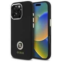 Guess Silicone Logo Strass 4G Case for iPhone 16 Pro - Black