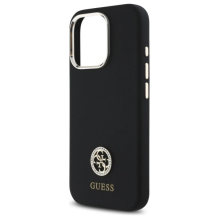 Guess Silicone Logo Strass 4G Case for iPhone 16 Pro - Black