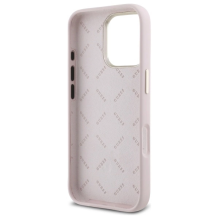 Guess Silicone Logo Strass 4G case for iPhone 16 Pro - light pink