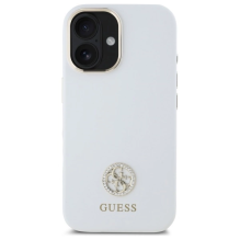 Guess Silicone Logo Strass 4G Case for iPhone 16 - White