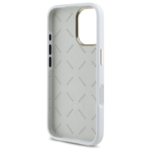 Guess Silicone Logo Strass 4G Case for iPhone 16 - White