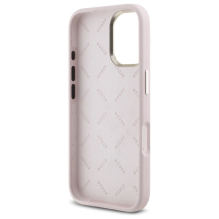 Guess Silicone Logo Strass 4G case for iPhone 16 - light pink