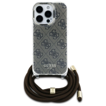 Guess Crossbody Cord 4G Print Case for iPhone 16 Pro Max - Brown