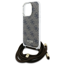 Guess Crossbody Cord 4G Print Case for iPhone 16 Pro Max - Brown