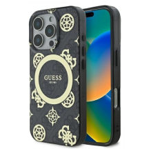 Guess IML Peony On 4G Background MagSafe case for iPhone 16 Pro - black