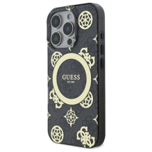 Guess IML Peony On 4G Background MagSafe case for iPhone 16 Pro - black