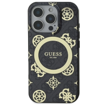 Guess IML Peony On 4G Background MagSafe case for iPhone 16 Pro - black