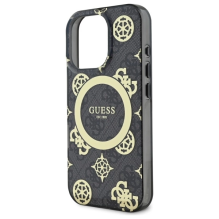 Guess IML Peony On 4G Background MagSafe case for iPhone 16 Pro - black