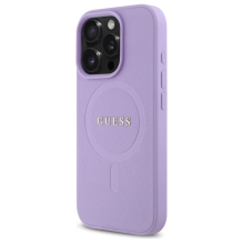 Guess Saffiano MagSafe dėklas, skirtas iPhone 16 Pro - violetinė