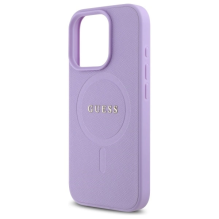 Guess Saffiano MagSafe dėklas, skirtas iPhone 16 Pro - violetinė