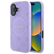 Guess Saffiano Peony Classic Logo MagSafena iPhone 16 Plus Case - Purple