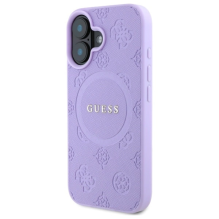 Guess Saffiano Peony Classic Logo MagSafena iPhone 16 Plus Case - Purple