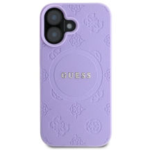 Guess Saffiano Peony Classic Logo MagSafena iPhone 16 Plus Case - Purple