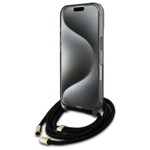 Guess Crossbody Cord Script MagSafe iPhone 16 Case - Black