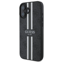 Guess 4G Printed Stripes MagSafe case for iPhone 16 - black