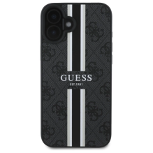 Guess 4G Printed Stripes MagSafe case for iPhone 16 - black