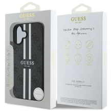 Guess 4G Printed Stripes MagSafe dėklas iPhone 16 - juodas