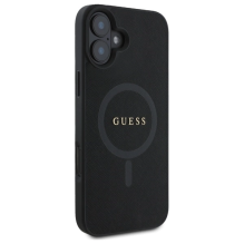 Guess Saffiano Classic Logo MagSafe case for iPhone 16 - black